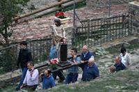 El Cristo en las andas.