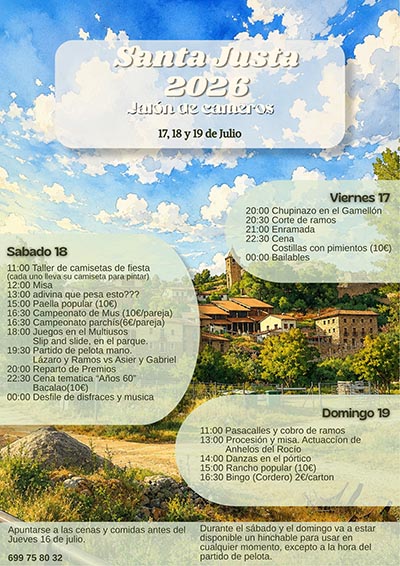 Cartel de fiestas de Santa Justa 2026
